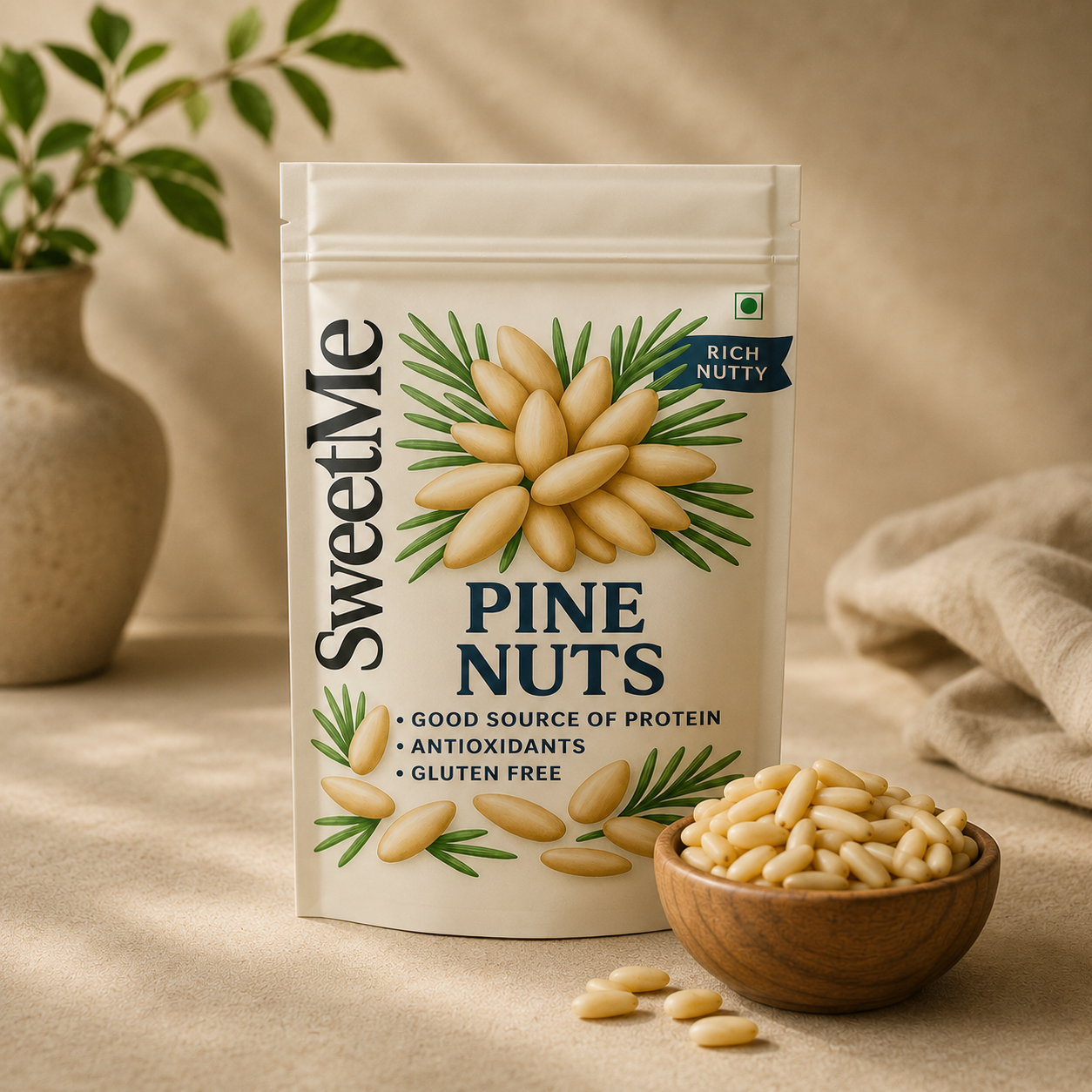 Sweetme Premium Pine Nuts | Crunchy Chilgoza 100g
