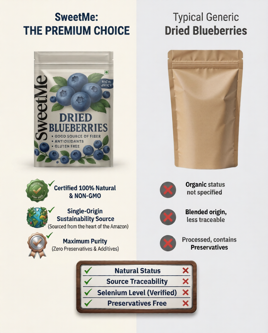 SweetMe Dried Blueberries Whole 250g